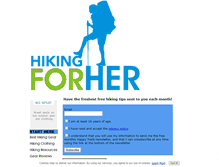 Tablet Screenshot of hiking-for-her.com